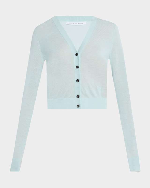 V-Neck Shrunken Cashmere Cardigan